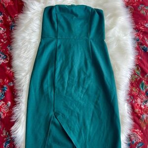 Lulus Strapless Minidress with Slit